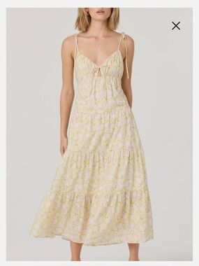 Astr the Label Tie Strap Tiered Maxi Dress